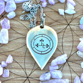 Luna Ignis Luna Ignis Artisan Brass Pendulum Hand Crafted with Lilith Sigil Luna Ignis Luna Ignis Artisan Brass Pendulum Hand Crafted with Lilith Sigil