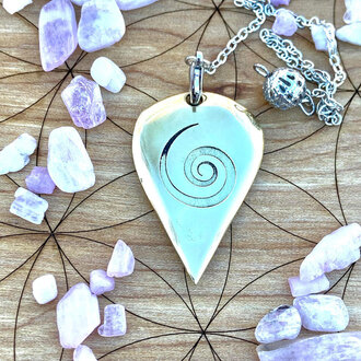 Luna Ignis Luna Ignis Artisan Brass Pendulum Hand Crafted with Neolithic Spiral Luna Ignis Luna Ignis Artisan Brass Pendulum Hand Crafted with Neolithic Spiral