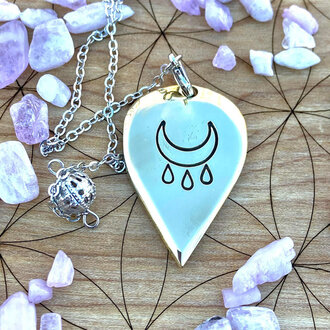 Luna Ignis Luna Ignis Artisan Brass Pendulum Hand Crafted with Crying Moon Luna Ignis Luna Ignis Artisan Brass Pendulum Hand Crafted with Crying Moon