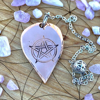 Luna Ignis Luna Ignis Artisan Copper Pendulum Hand Crafted with Pentacle