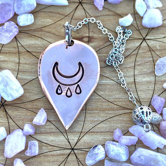 Luna Ignis Luna Ignis Artisan Copper Pendulum Hand Crafted with Crying Moon