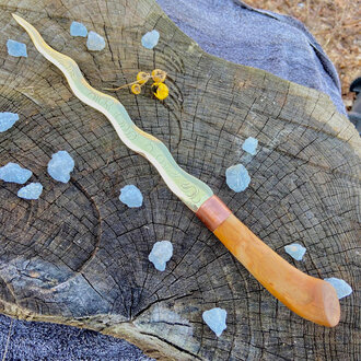 Luna Ignis Brass and Apple Large Kris Athame Luna Ignis Brass and Apple Large Kris Athame