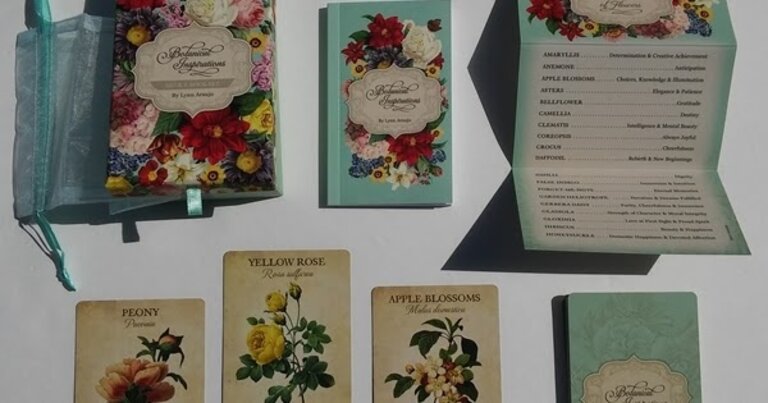 U.S. Games BOTANICAL INSPIRATIONS DECK & BOOK SET (44-card deck, 100-page guidebook, fold-out guide & drawstring organza pouch)