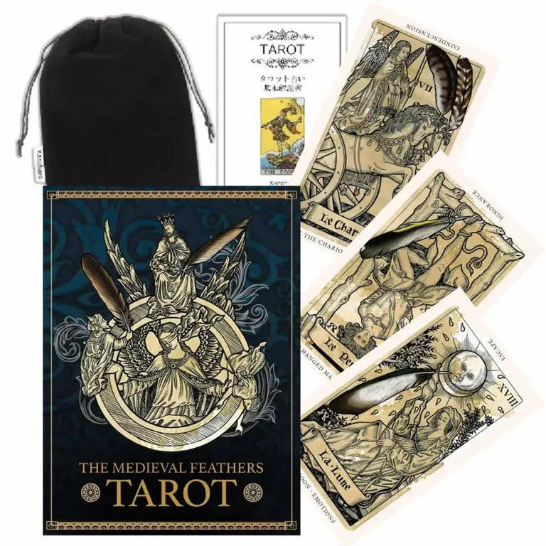 U.S. Games The Medieval Feathers Tarot BOX SET