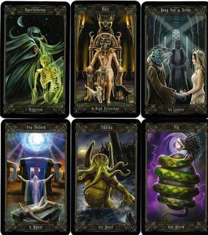 Llewellyn Publications NECRONOMICON TAROT (78 cards, book & black organdy bag) BOX SET