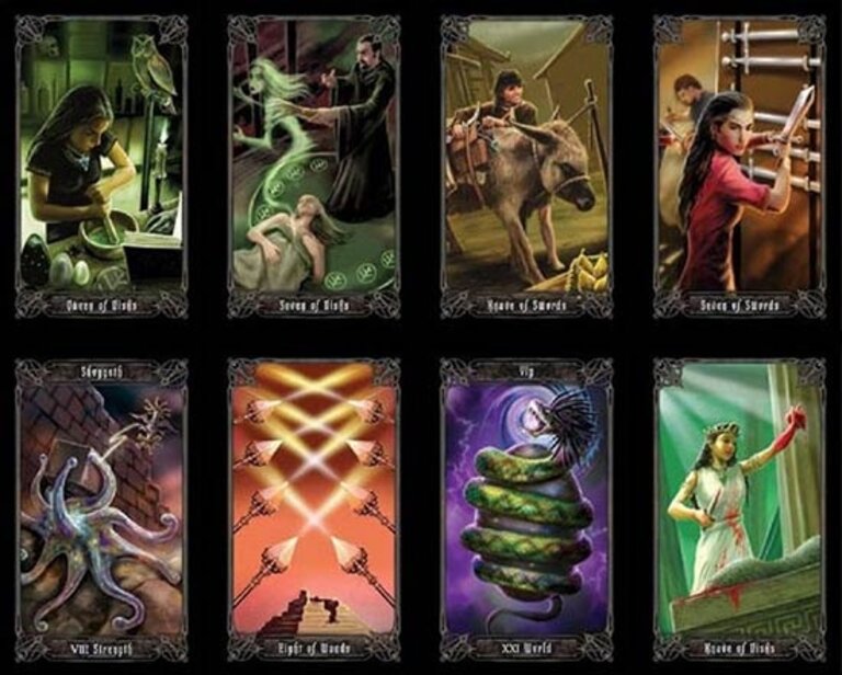Llewellyn Publications NECRONOMICON TAROT (78 cards, book & black organdy bag) BOX SET