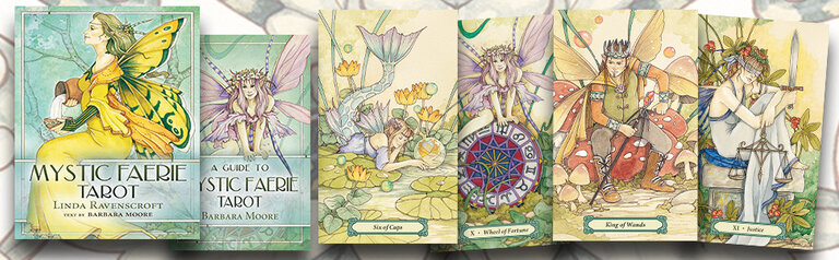 Llewellyn Publications MYSTIC FAERIE TAROT (78-cards, book & organdy bag with satin cord; boxed) BOX SET