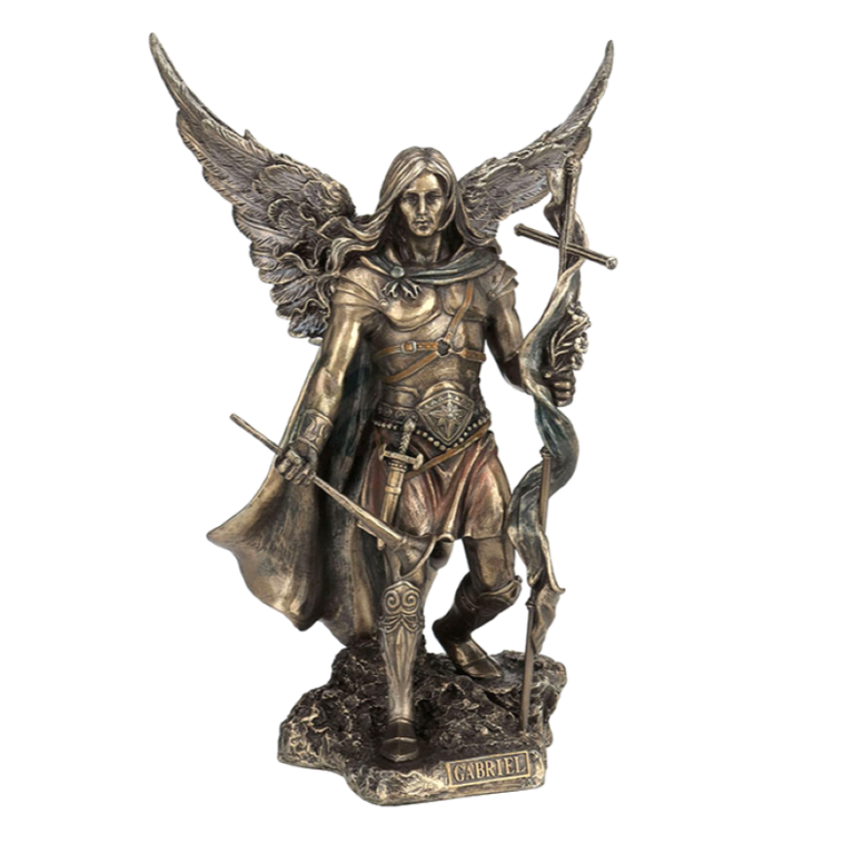 Luna Ignis Archangel Saint Gabriel with Cross and Trumpet (9.25in)