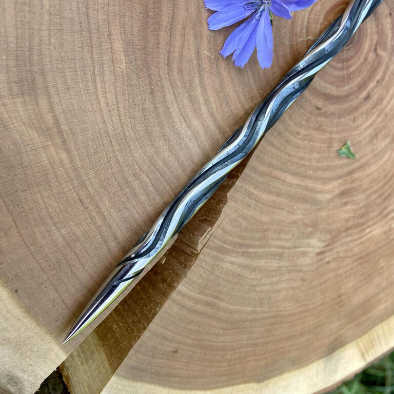 Luna Ignis Artisan Iron Wand with infinity loop Brass Plated