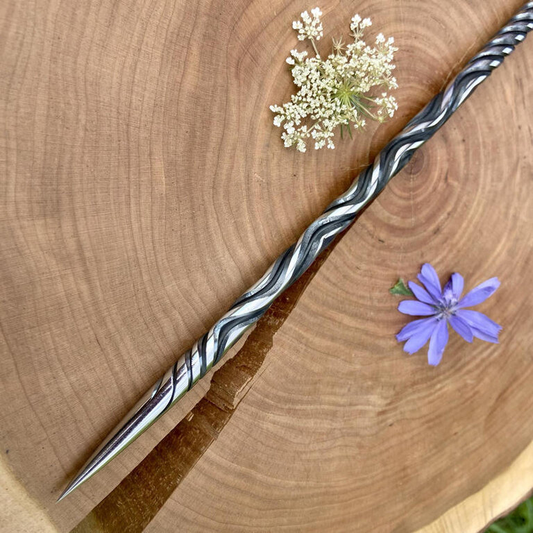 Luna Ignis Artisan Iron Wand with Celtic Stang