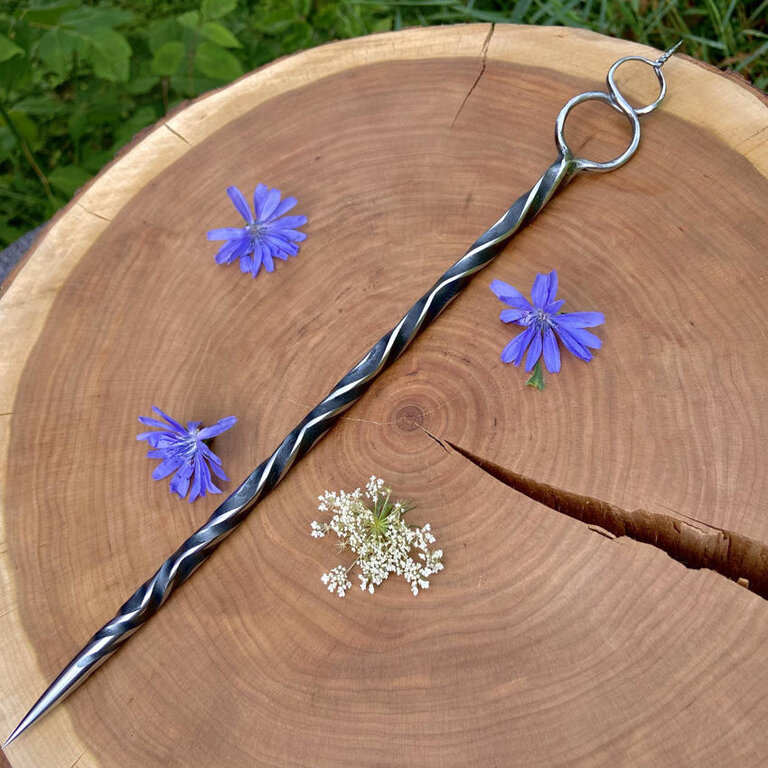 Luna Ignis Artisan Iron Wand with infinity loop