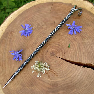 Luna Ignis Artisan Iron Wand with Ram's Horns Luna Ignis Artisan Iron Wand with Ram's Horns