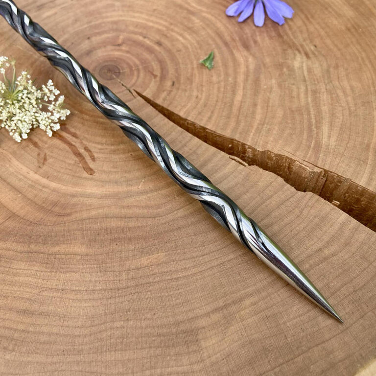 Luna Ignis Artisan Iron Wand with Ram's Horns