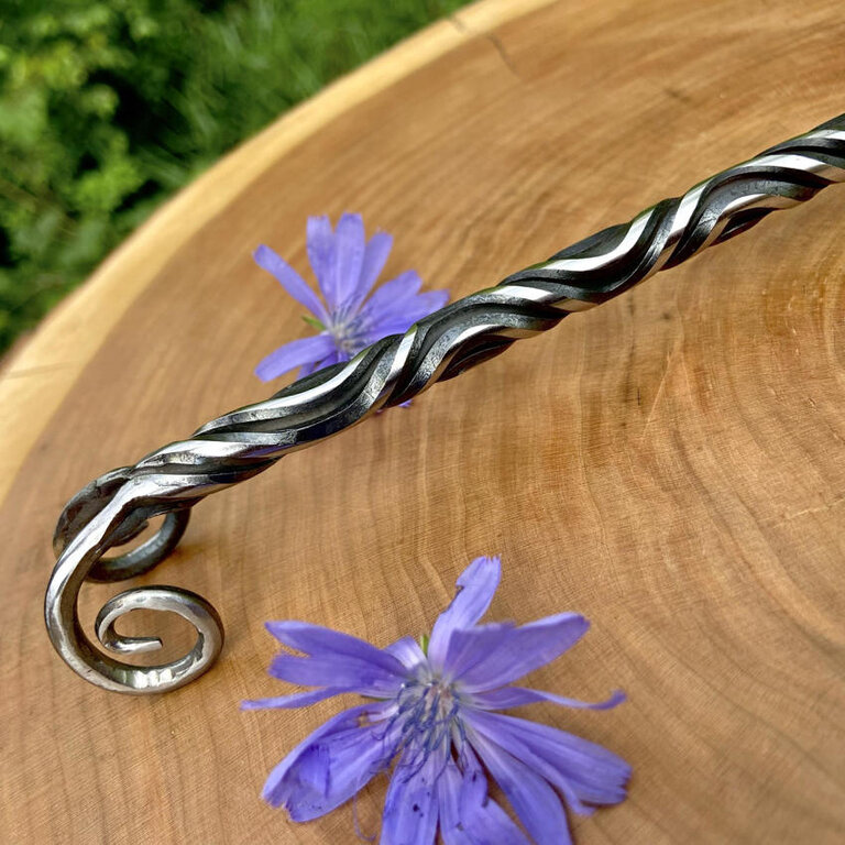 Luna Ignis Artisan Iron Wand with Ram's Horns