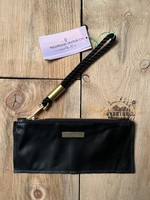 Wildwood Oyster Co. Leather Clutch w/ Chunky Brass Zipper and Rope Wristlet