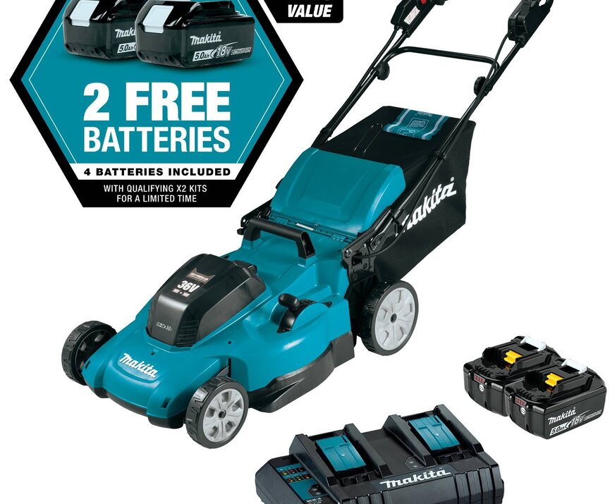 36V (18V X2) LXT® 21" SELF-PROPELLED LAWN MOWER KIT W/ 4 BATTERIES (5.0Ah)