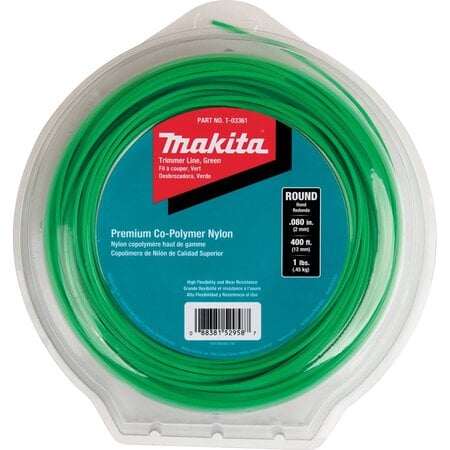ROUND TRIMMER LINE, 0.080”, GREEN, 400’, 1 LBS.