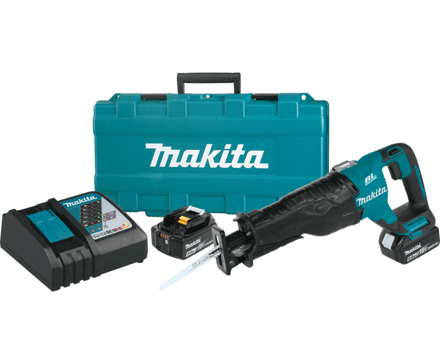 18V RECIPRO SAW KIT, 2‐SPEED, VAR. SPD., TOOL‐LESS BLADE CHANGE, CASE (5.0Ah)