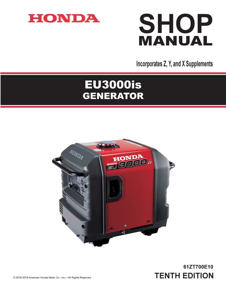HONDA HONDA SHOP MANUAL EU3000is GENERATOR TENTH EDITION The Battery Bar
