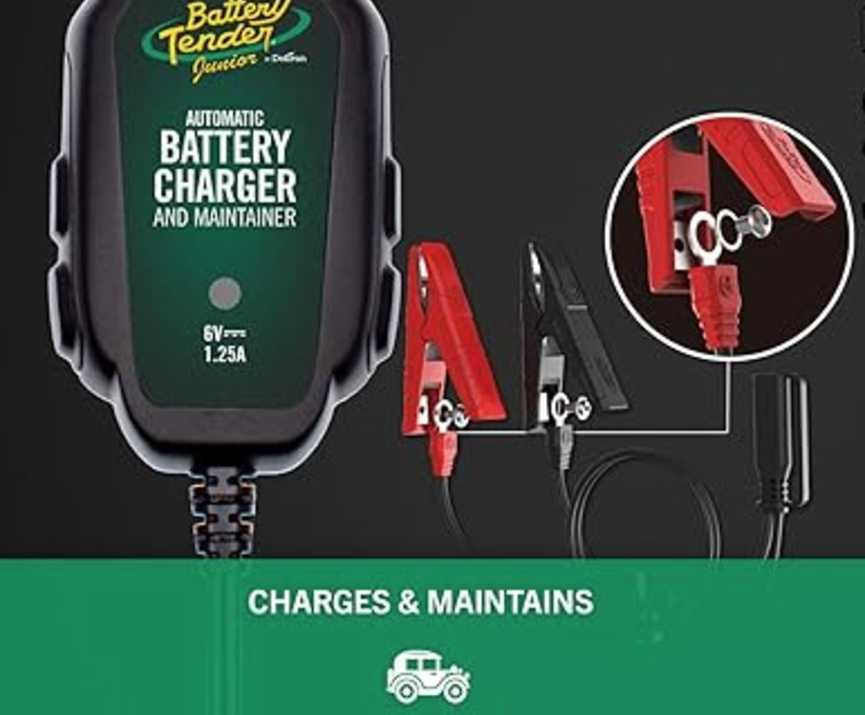 DELTRAN BATTERY TENDER JR 1.25A 6V BATTERY CHARGER AND MAINTAINER