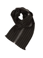Pokoloko Seamless Alpaca Scarf in Black Pinstripe