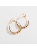 Hoop Earrings with Rose Gold Beads