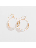 Hoop Earrings with Faux Pearl Beads