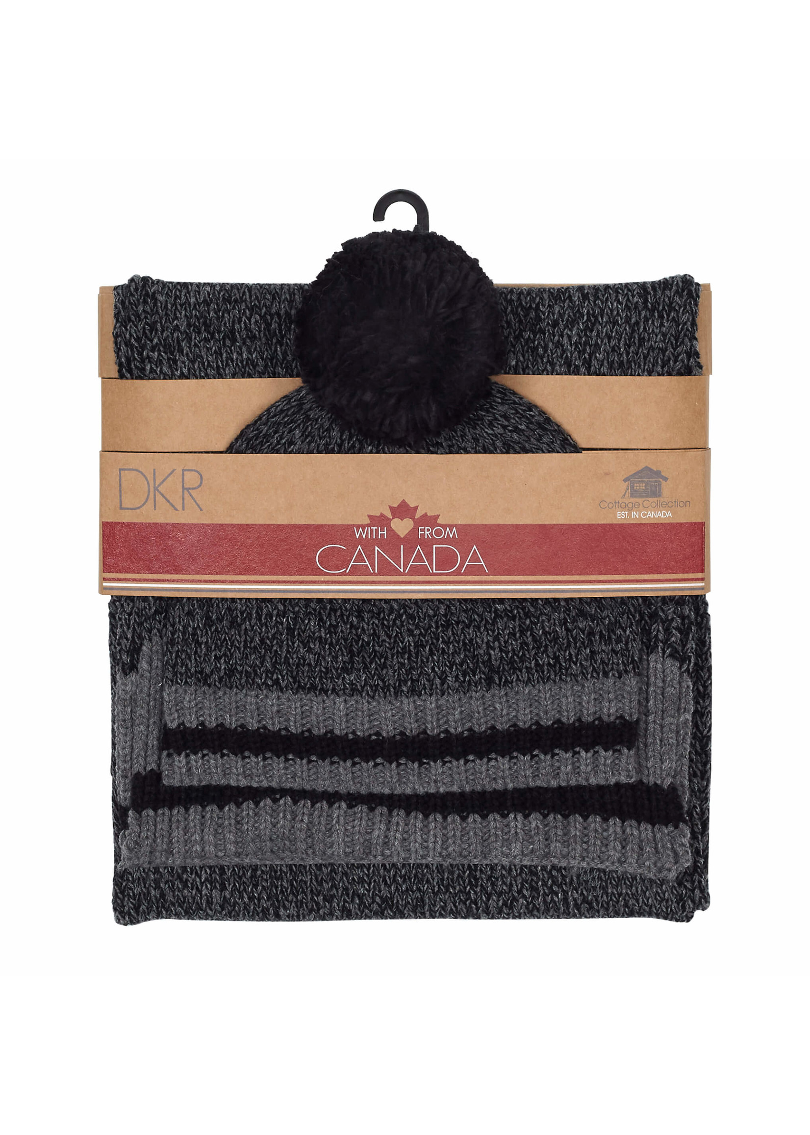 Charcoal Hat/Scarf Combo Set