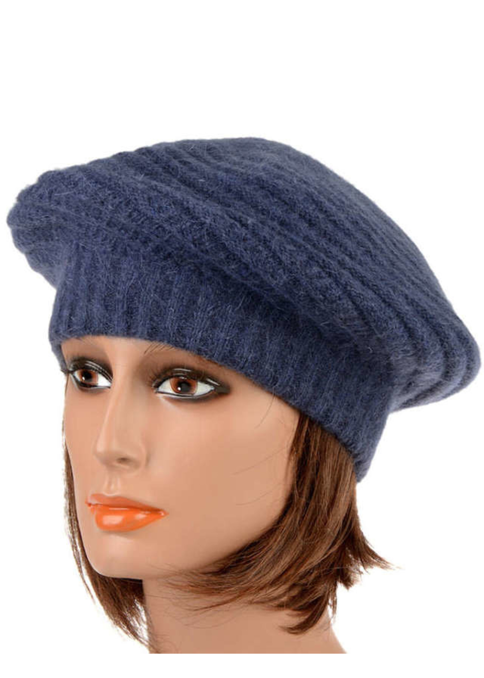 Navy Angora Blend Beret