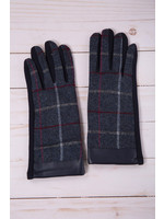 Navy Plaid Texting Gloves