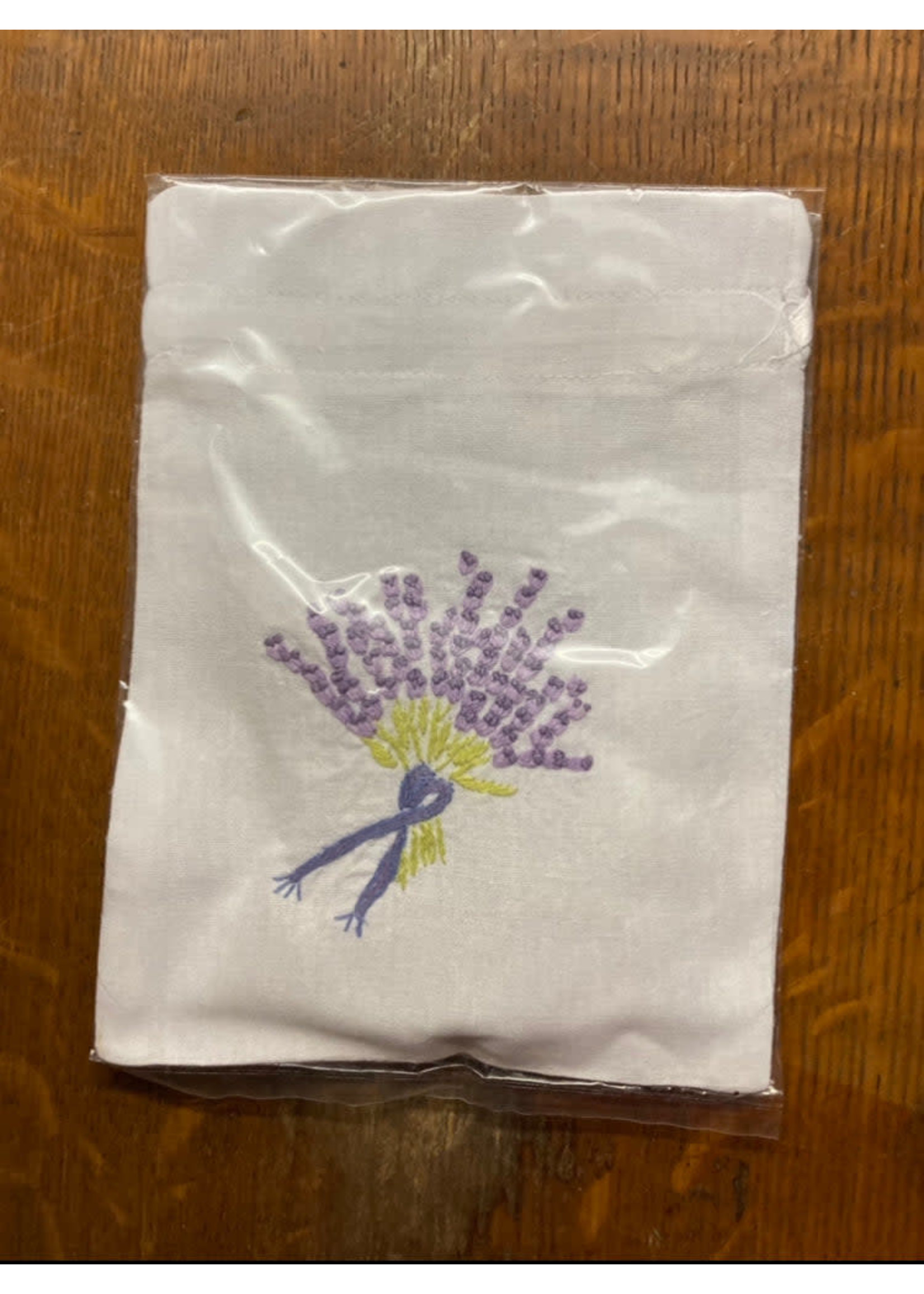 Embroidered Lavender Pouch