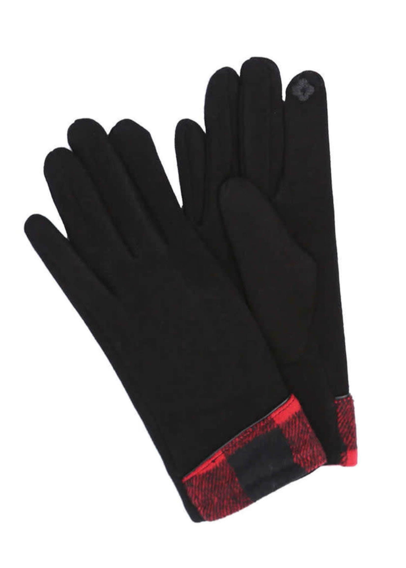 Plaid Cuff Texting Gloves