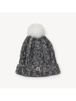 Pokoloko Luxe Hand-Knit Baby Alpaca Pom Hat in Stone