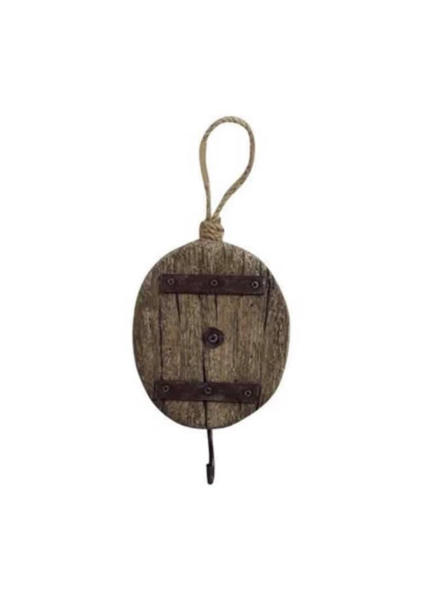 Wooden Pulley with Metal Hook