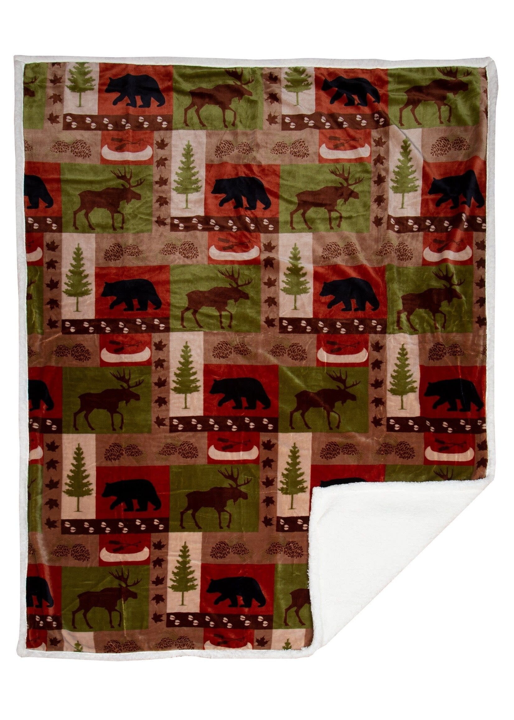 Carstens Patchwork Lodge Plush Throw