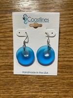 Sea Glass Cut Circle Earrings