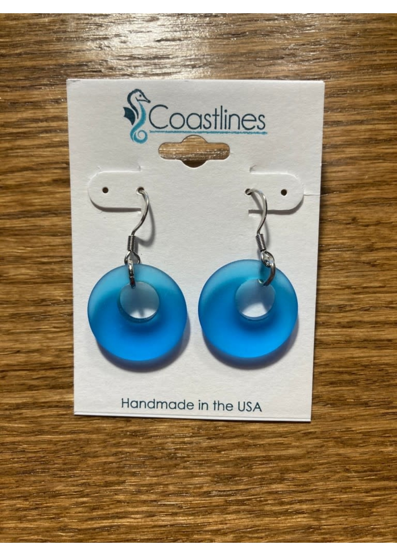 Sea Glass Cut Circle Earrings