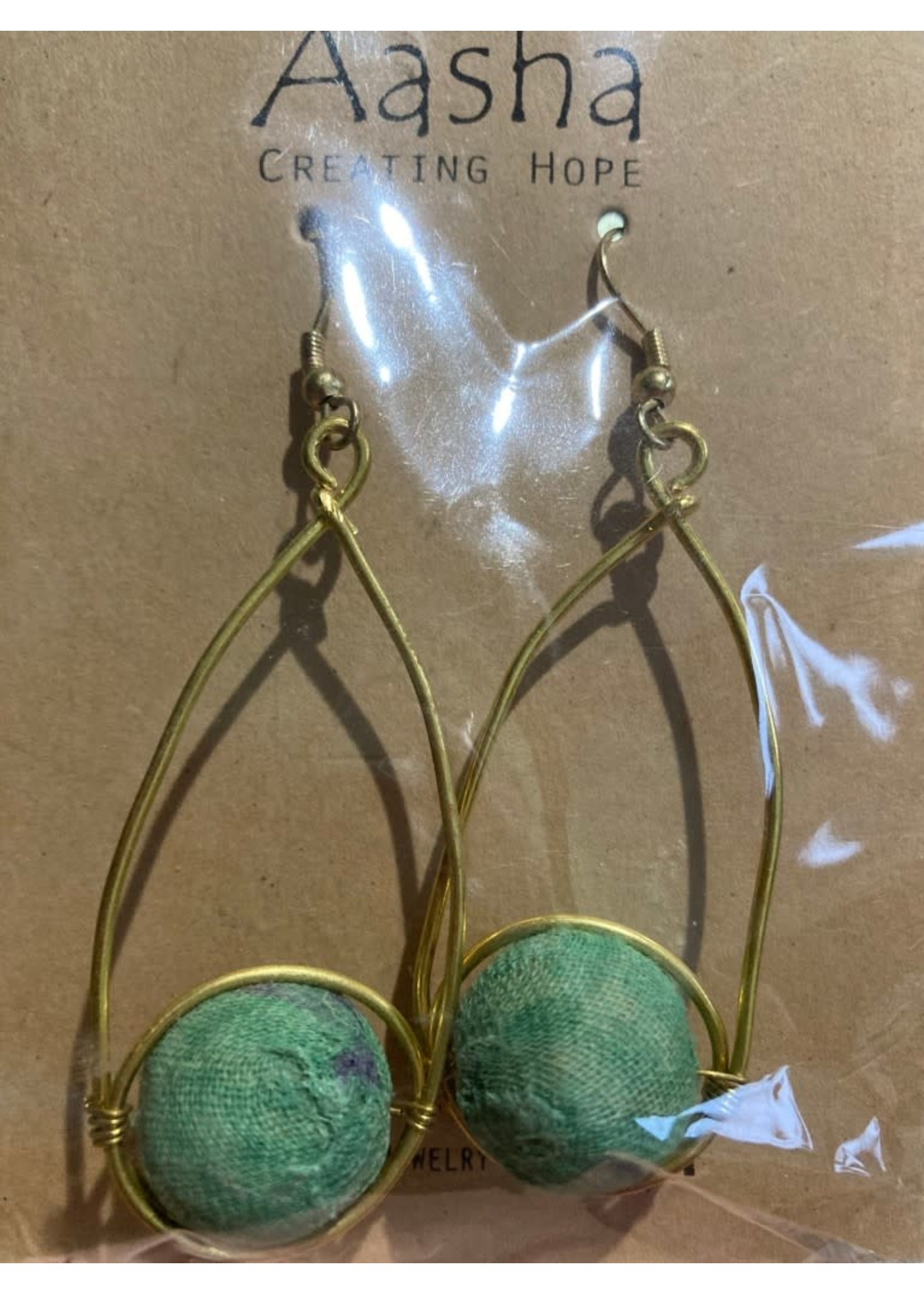 Anju Recycled Sari Wrapped Earrings