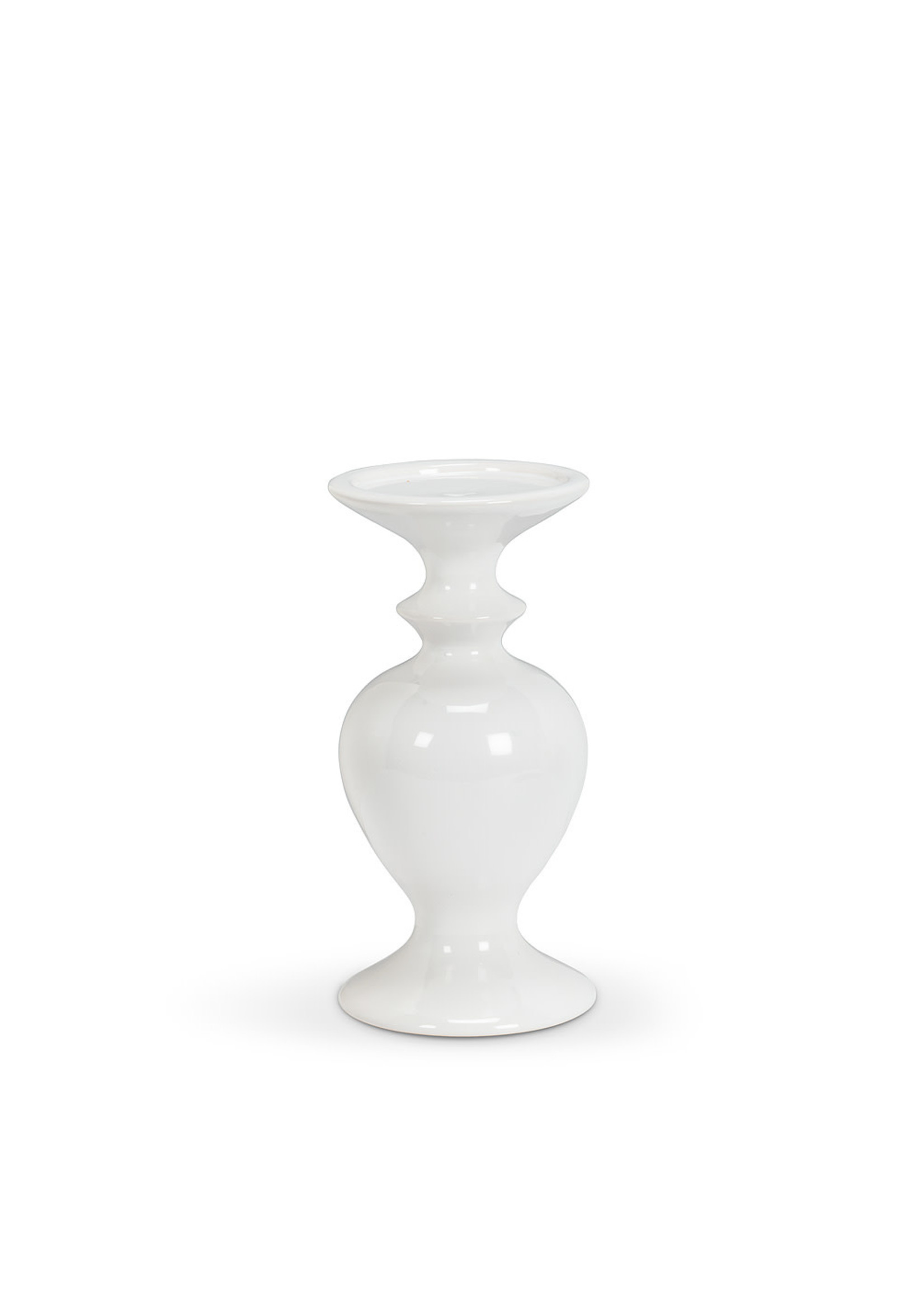 Small Shapely Pillar Holder White 8"