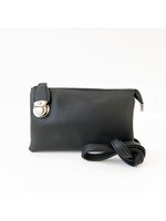 Black X-Body Bag with Multi Pockets & Removable Adjustable Straps & Wristlet