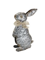 Tin Standing Rabbit with Bow