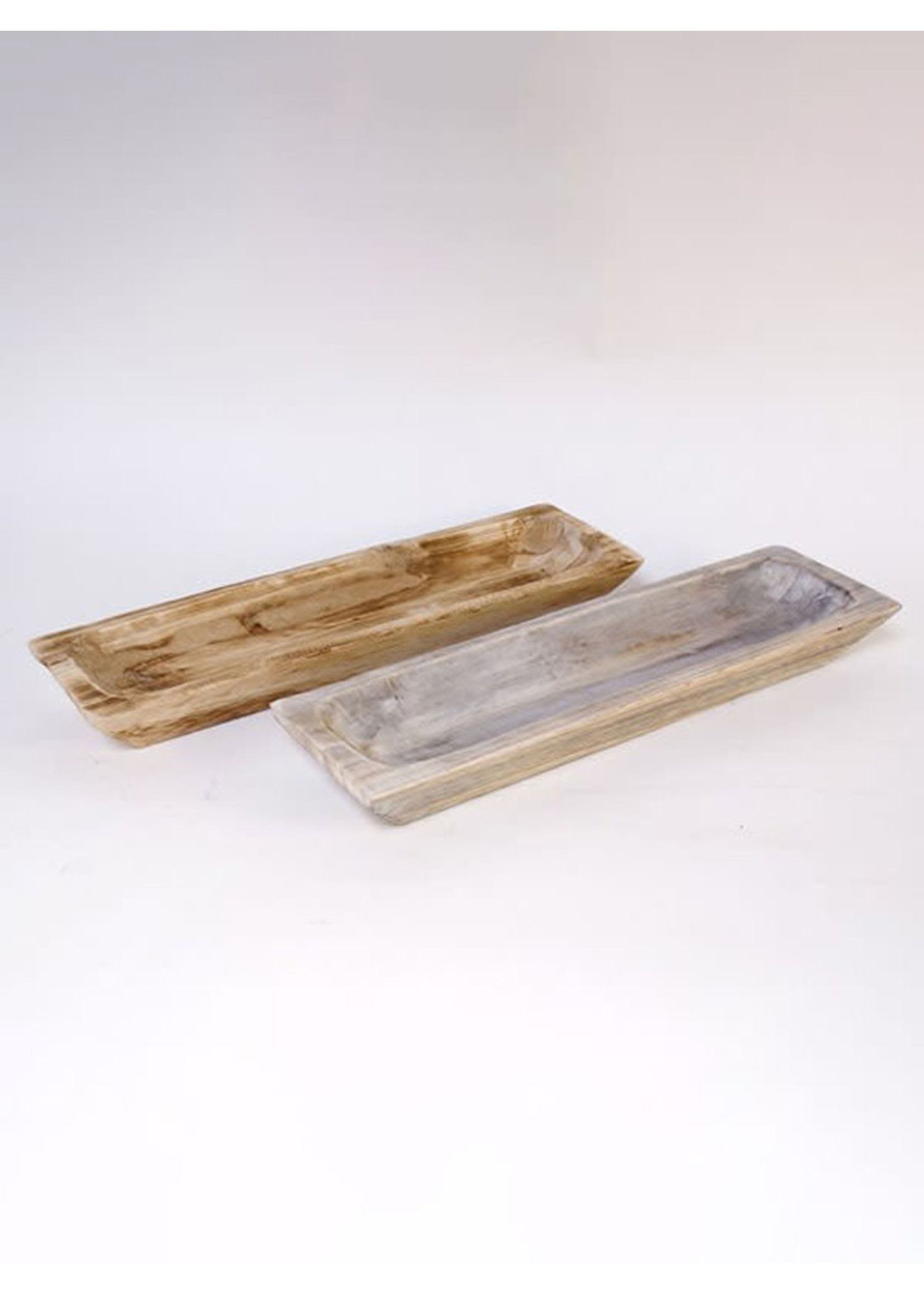 Wooden Slim Rectangular Tray - White