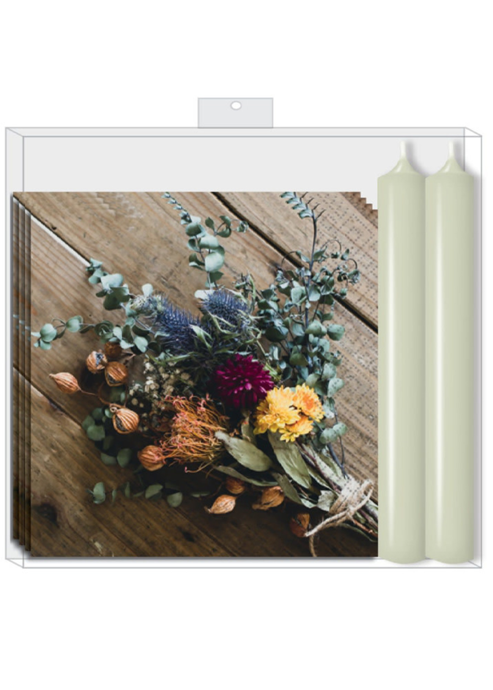 Flower Bouquet / Honeydue - Napkin Candle Gift Set