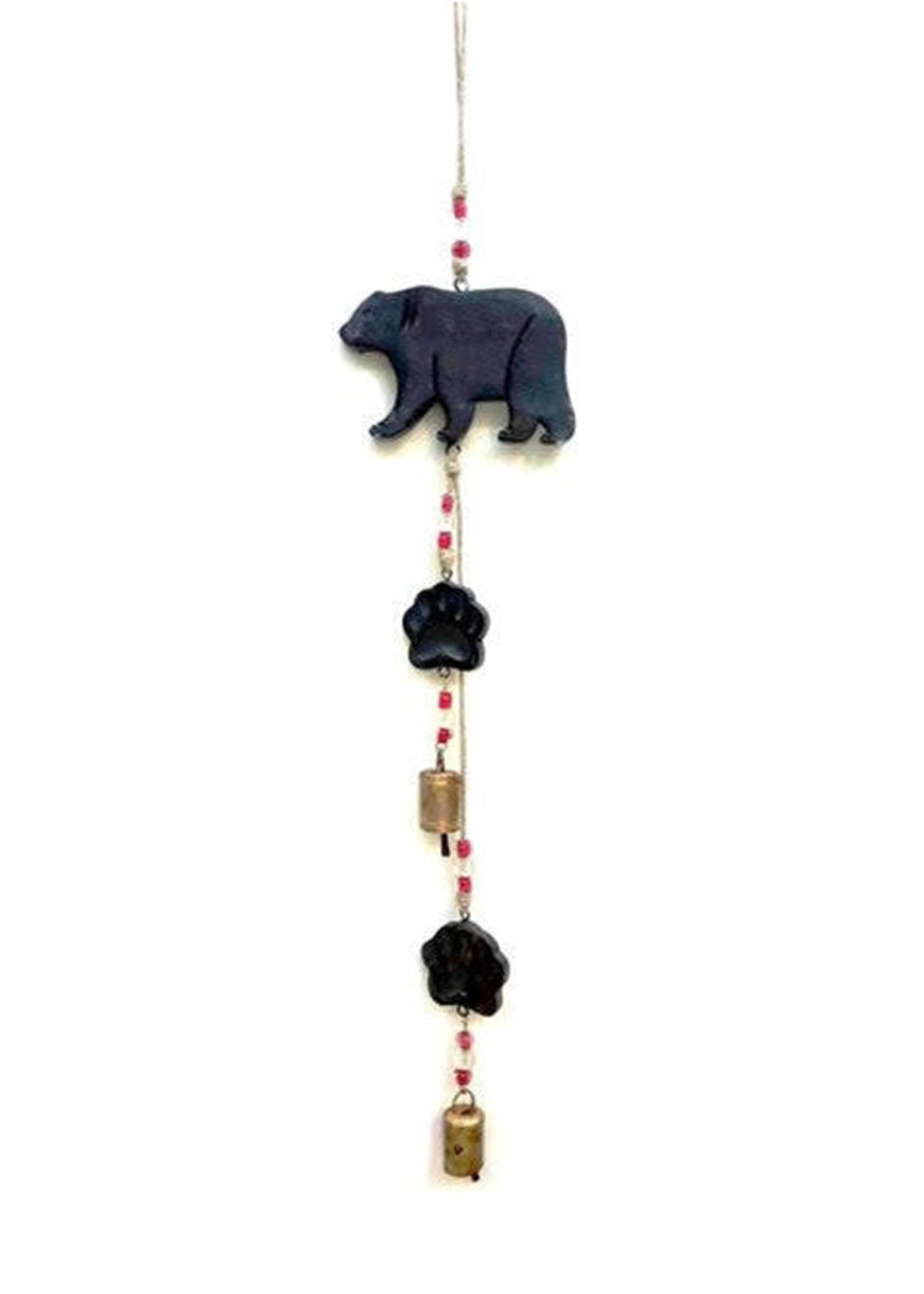 Black Bear Mango Wood Bell Chime