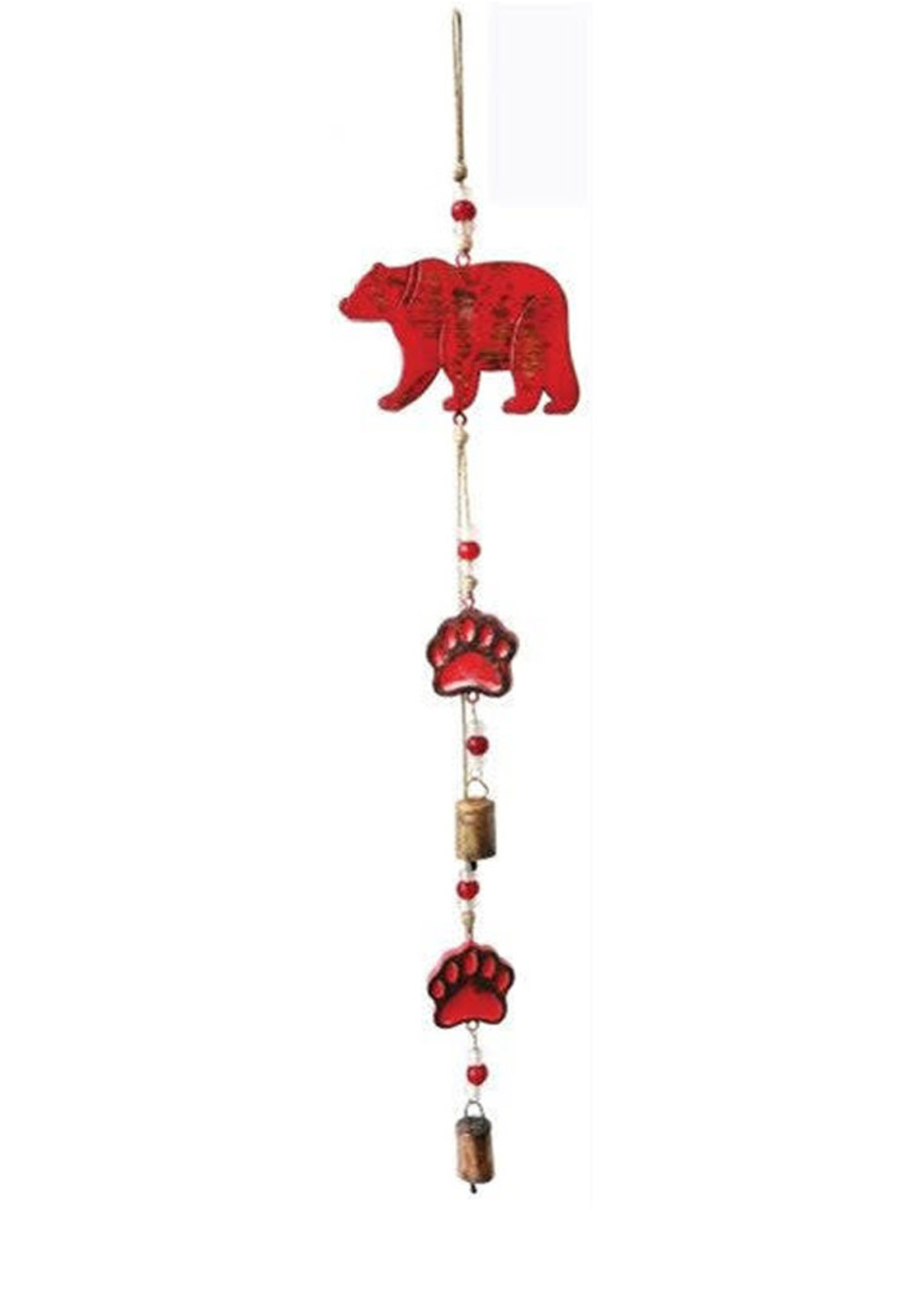 Red Bear Mango Wood Bell Chime