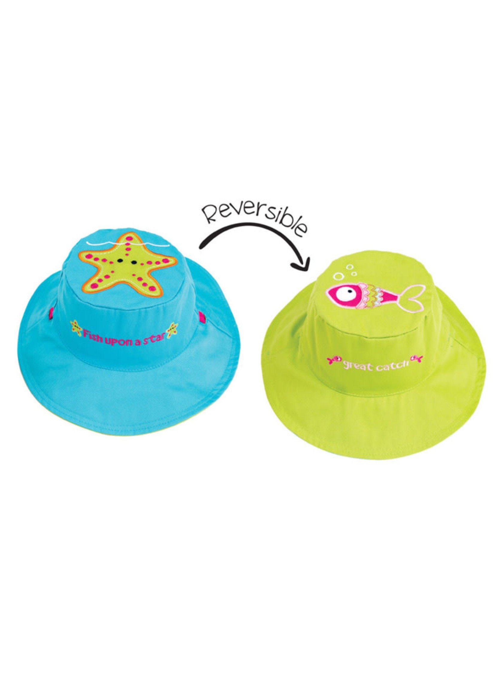 Flap Jack Kids Reversible Starfish/Fish Kids Sun Hat