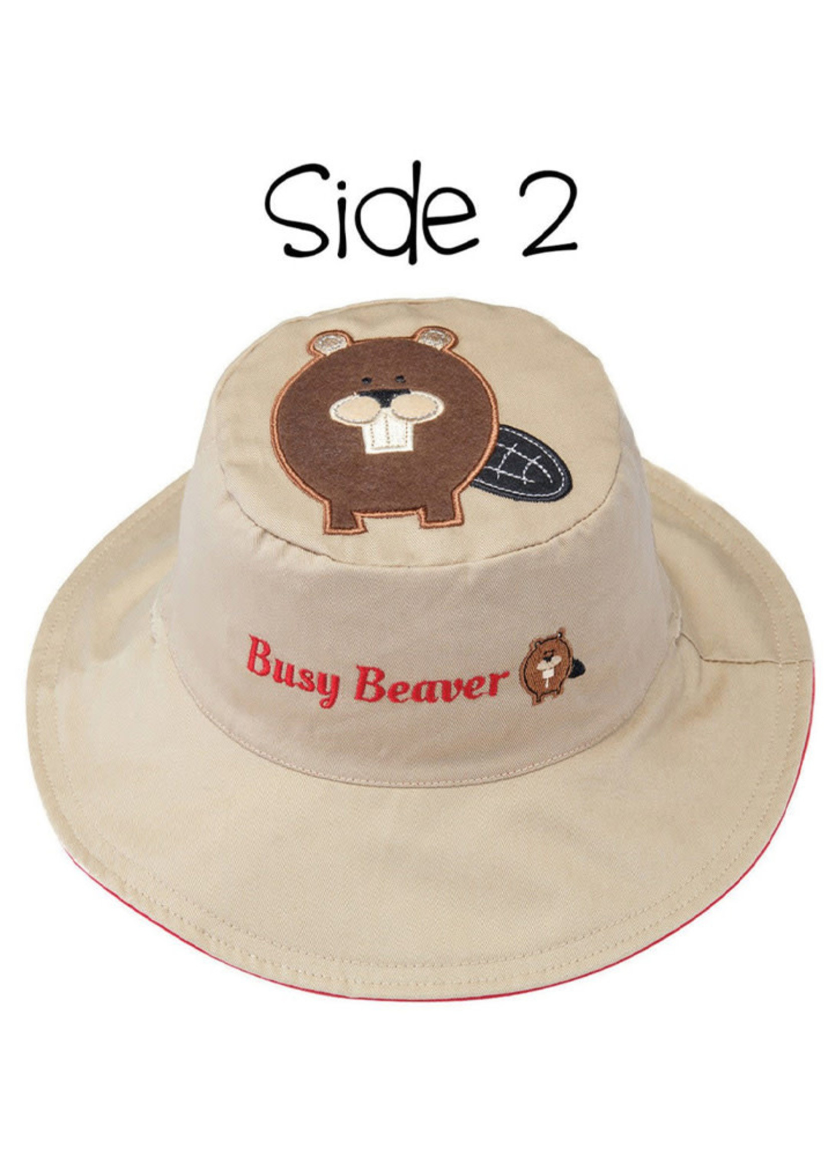 Flap Jack Kids Reversible Canoe/Beaver Kids Sun Hat