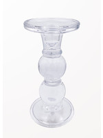 Glass Clear Candle Stick Holder 7"