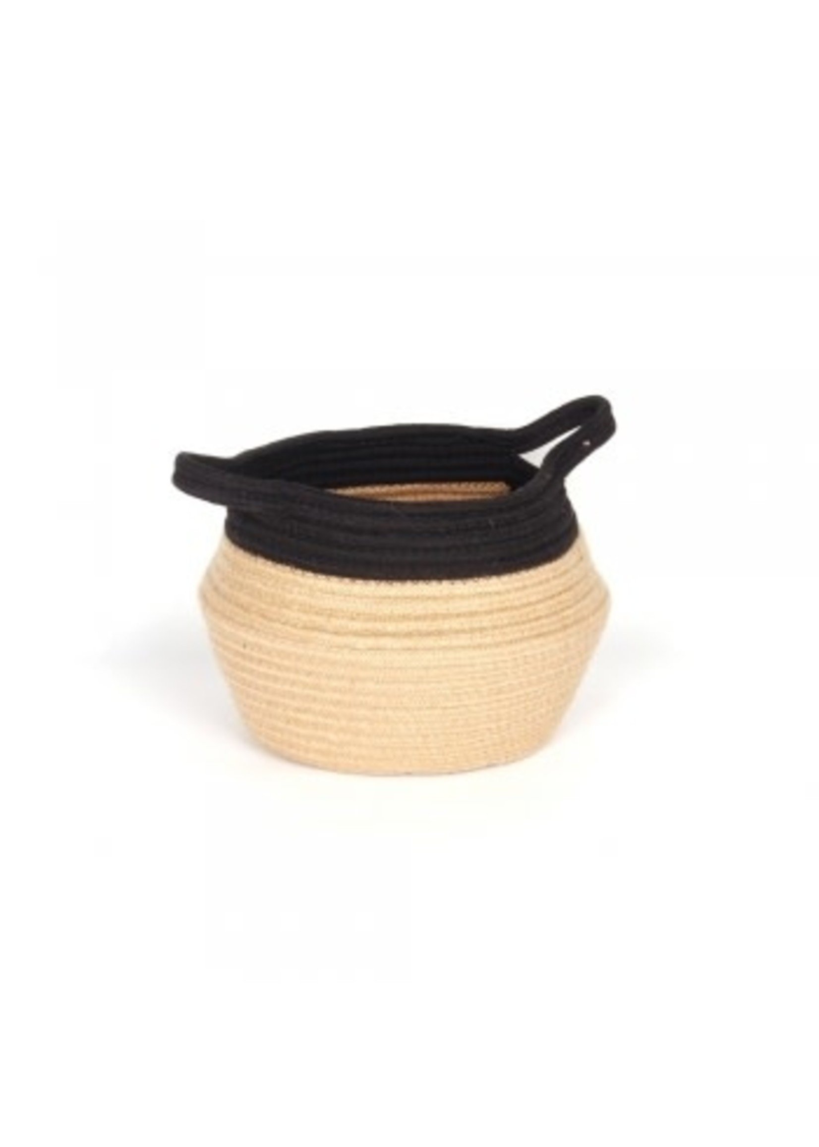 Two Tone Jute Belly Basket