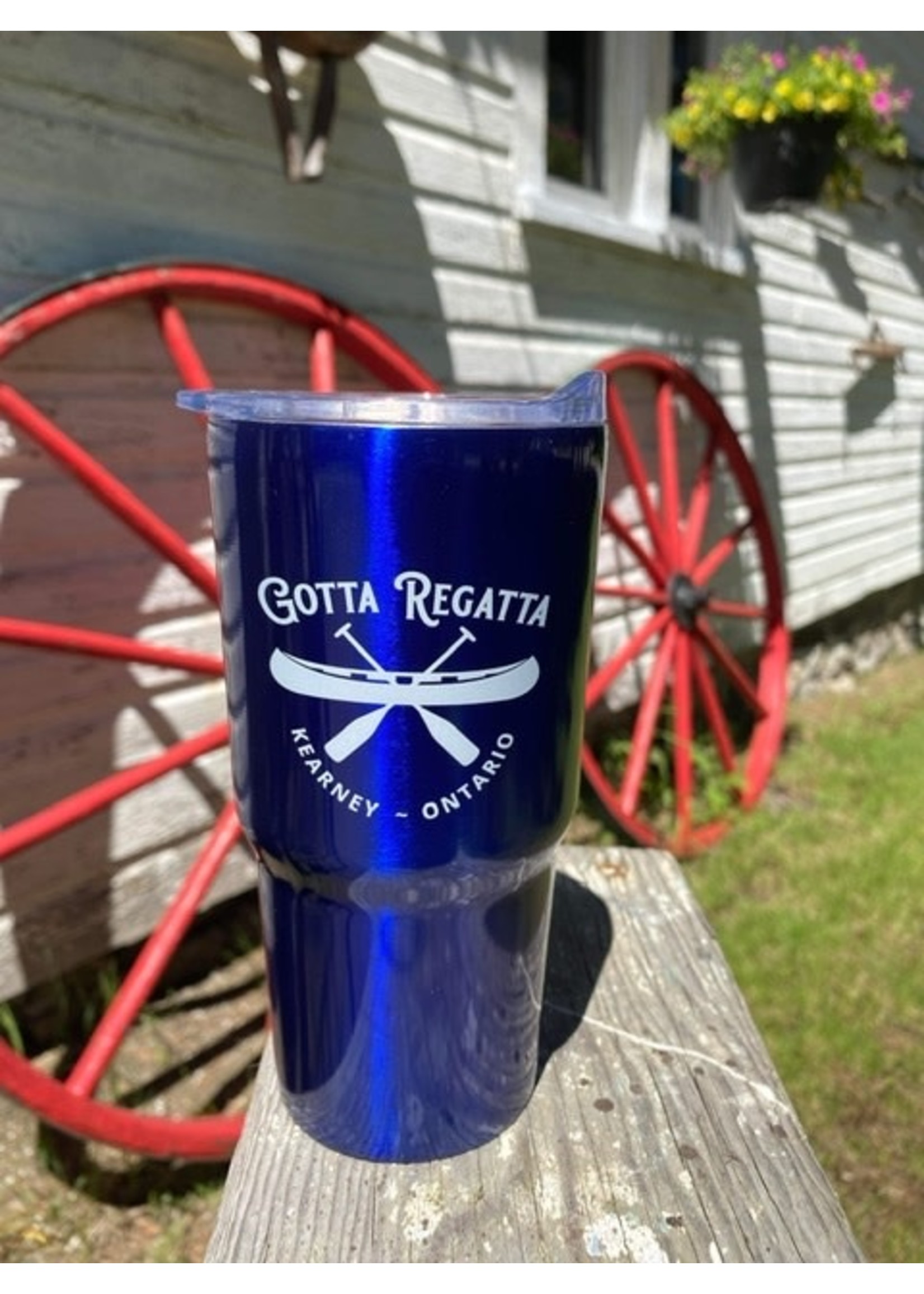 Gotta Regatta Stainless Steel Blue Tumbler with Canoe & Paddle